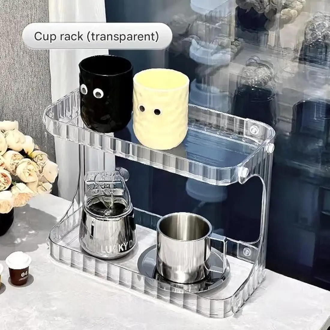 رف تخزين شفاف متعدد الاستخدامات