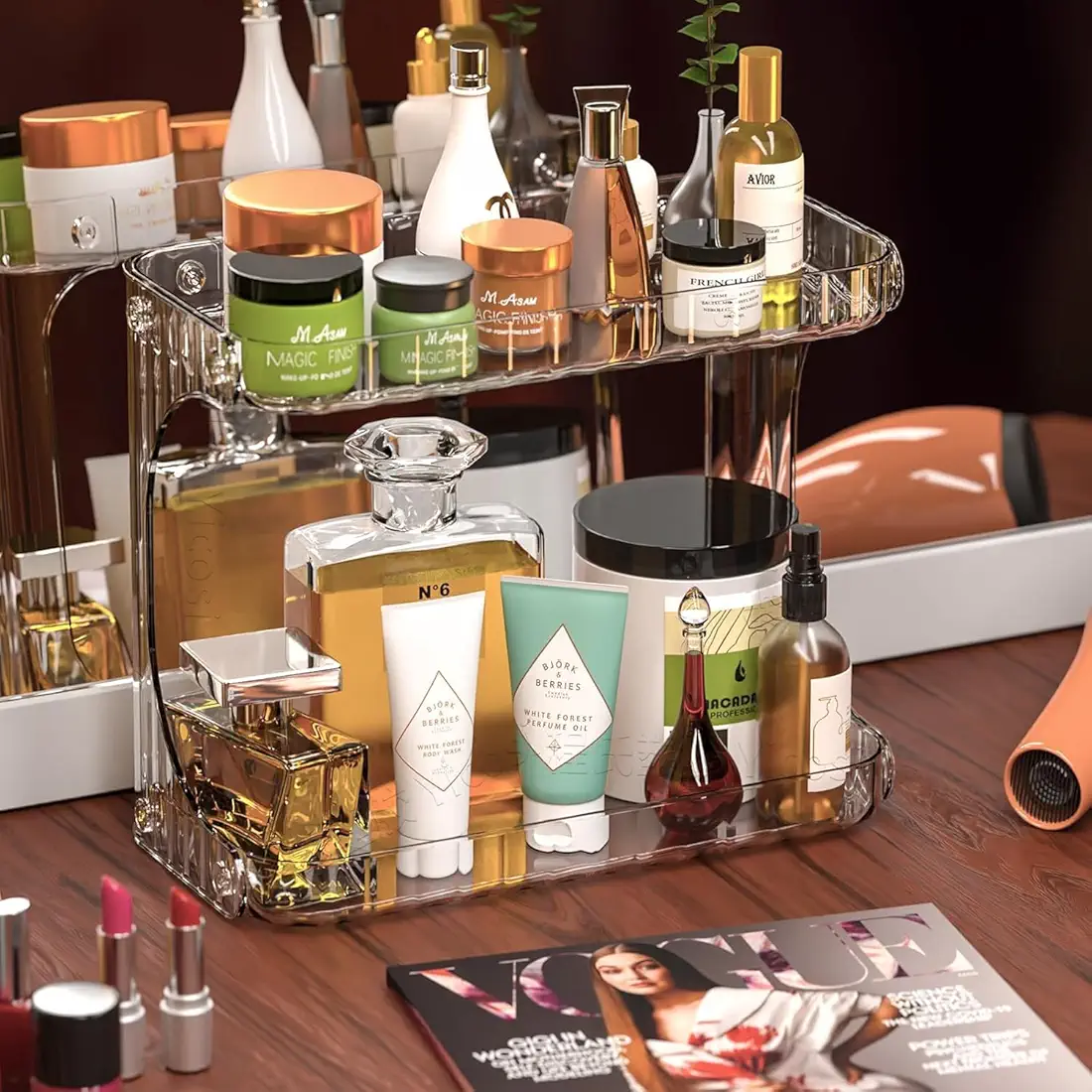 رف تخزين شفاف متعدد الاستخدامات