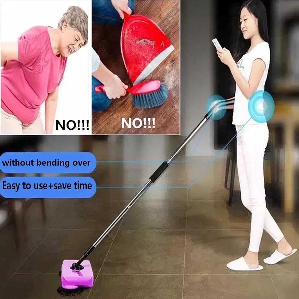 مكنسة أرضيات دوارة يدوية