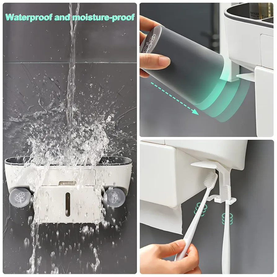 موزع معجون الأسنان مع منظم 