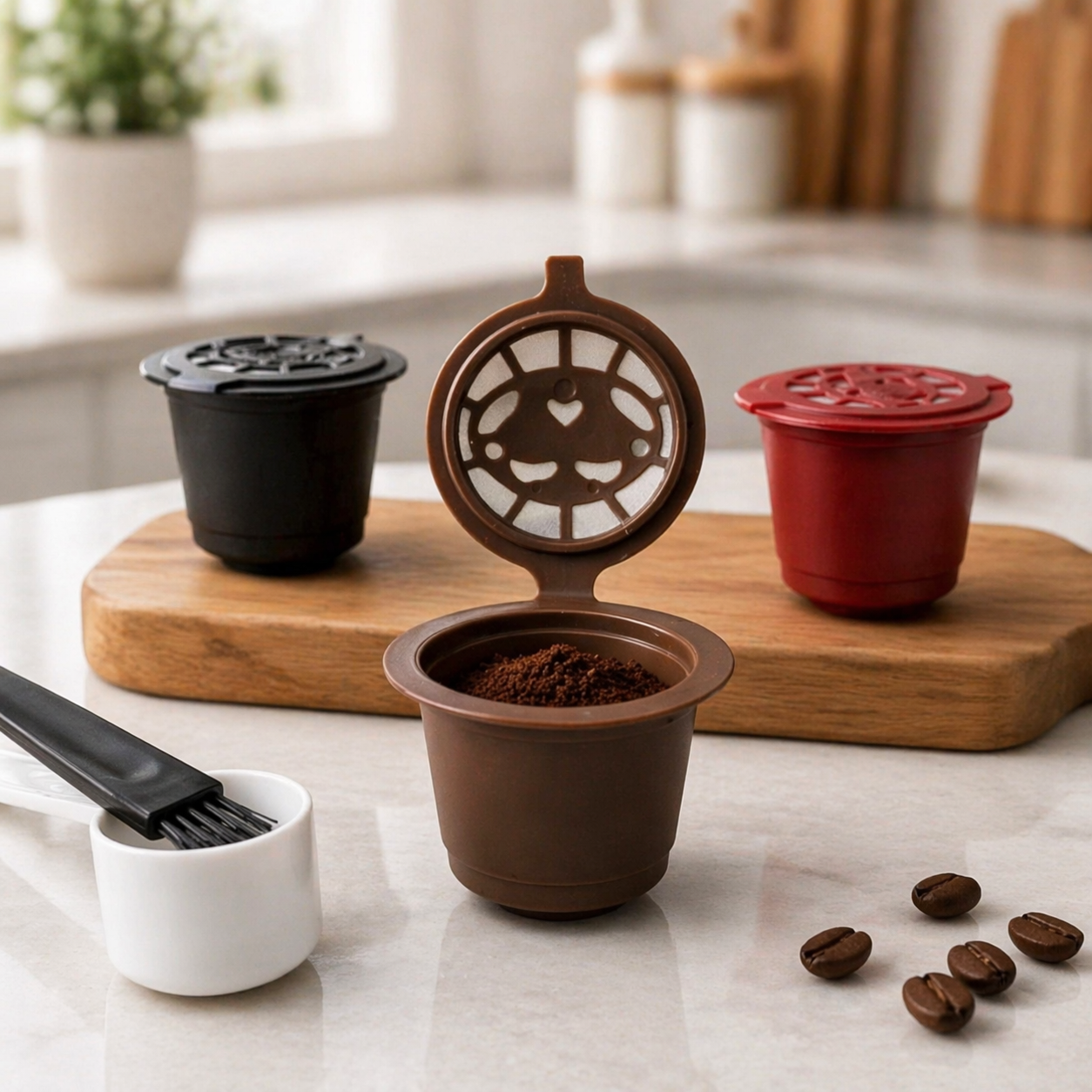 كبسولات قهوة قابلة لإعادة الاستخدام 3 قطع